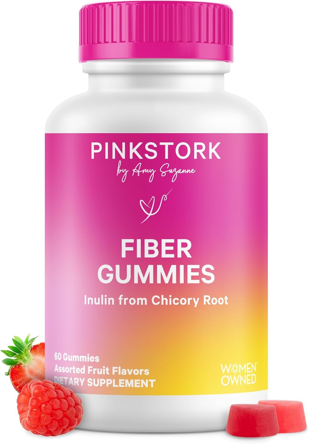 Pink Stork Prenatal Fiber Gummies for Women, 60 Vegan Chews