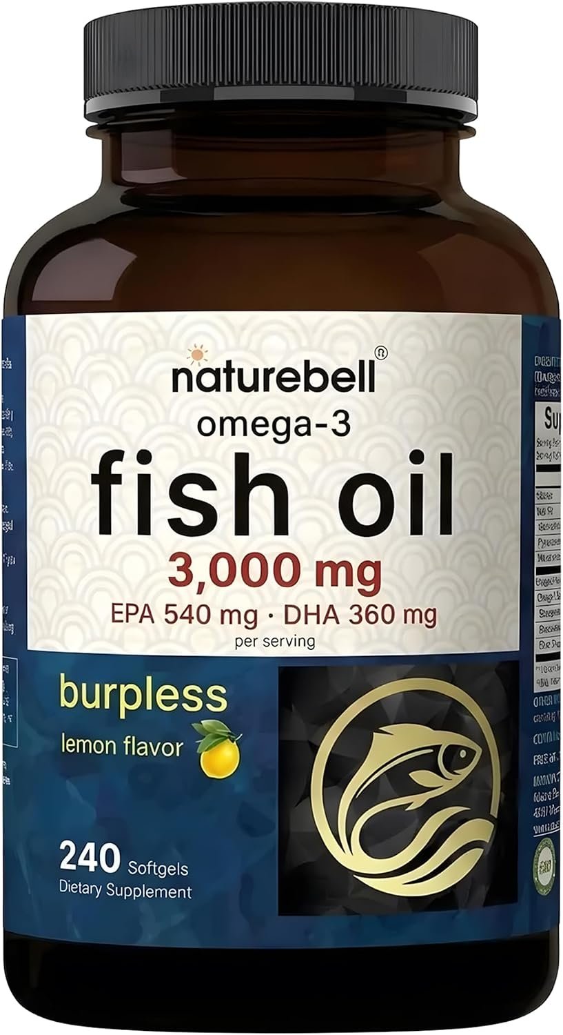 NatureBell Omega-3 Fish Oil 3,000mg, 240 Softgels