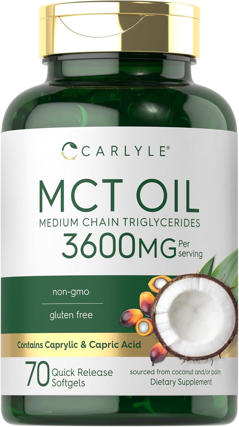 Carlyle MCT Oil Capsules | 3600 mg | 70 Softgels | Keto Coconut