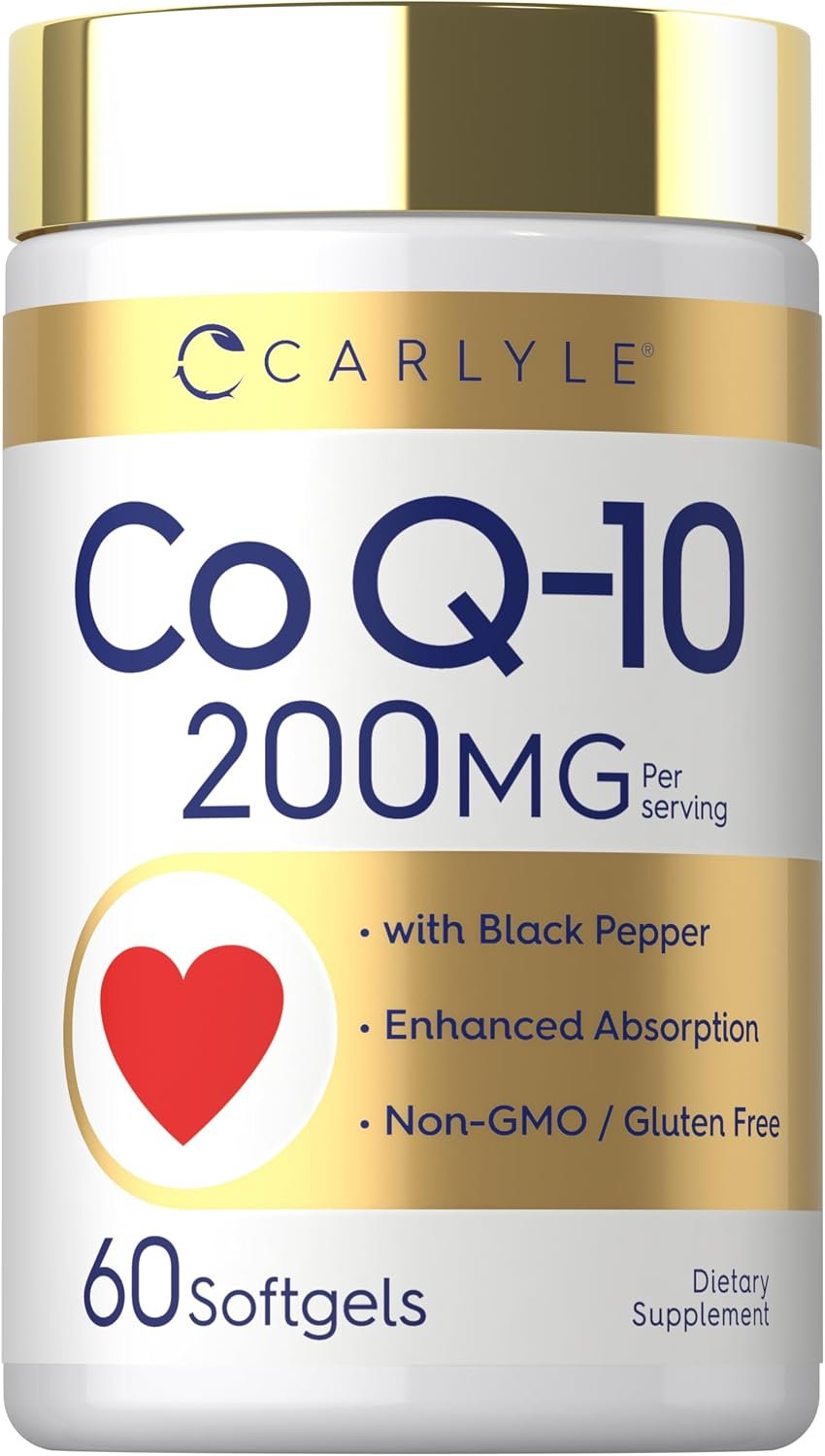 Carlyle CoQ10 200mg Softgels | 60 Count | with Black Pepper