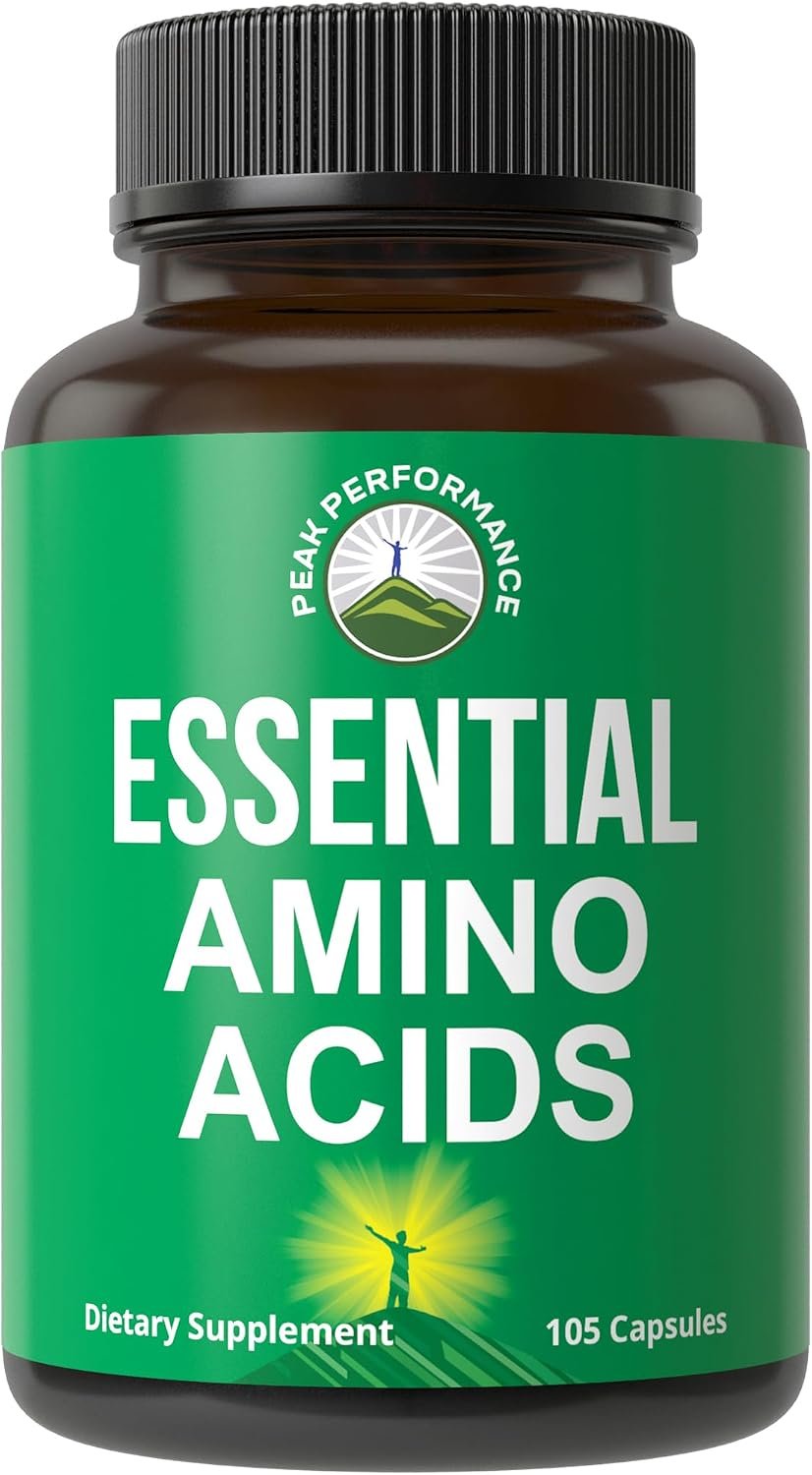 All 9 Essential Amino Acids Supplement. Capsules with 3X More Leucine