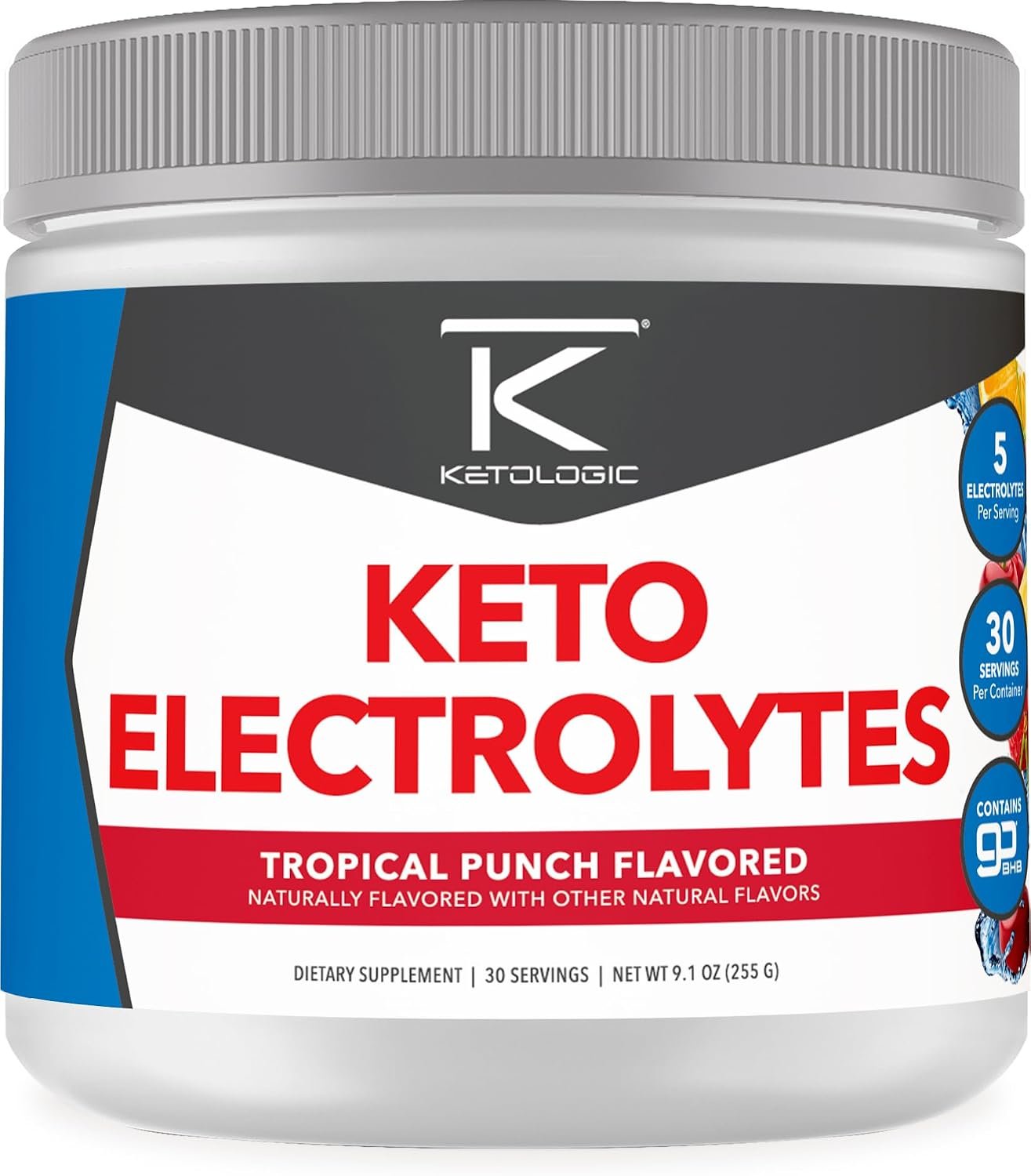 Ketologic Keto Electrolyte Powder (Tropical Punch) 30 Servings