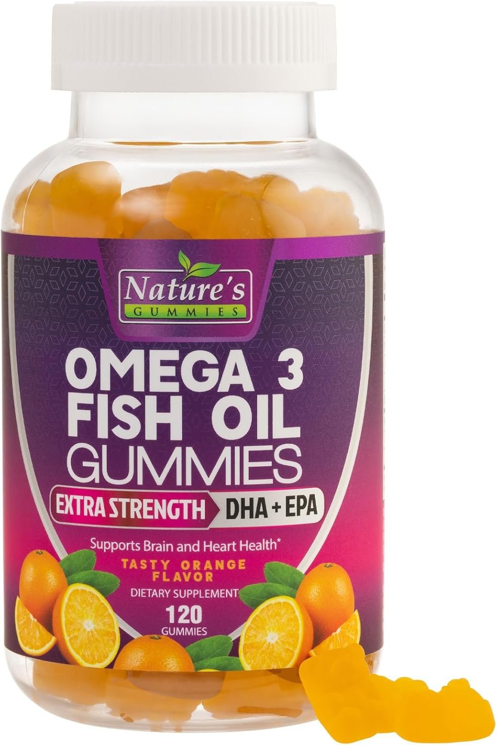 Omega 3 Fish Oil Gummies – Extra Strength Omega-3 Supplement with High Absorption EPA & DHA – Best Essential Fatty Acids for Heart Health, Brain & Joint Support – Made for Kids & Adults – 120 Gummies