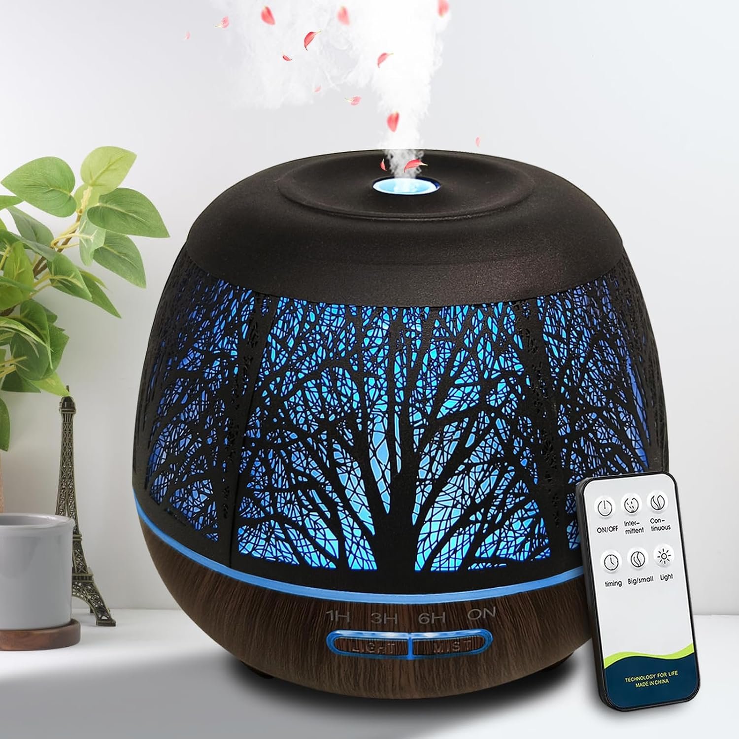 Roonbo Metal Essential Oil Diffusers for Home, 400ML Quiet Air Diffuser