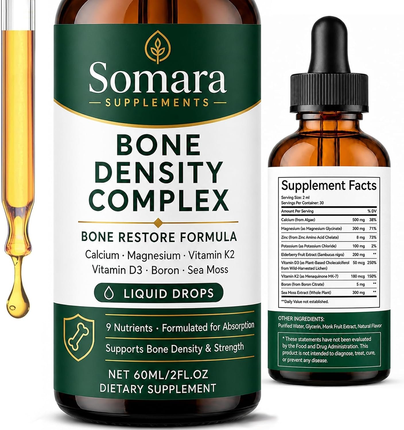 Somara Bone Density Complex Liquid – Daily Nutrition Support – 60ml