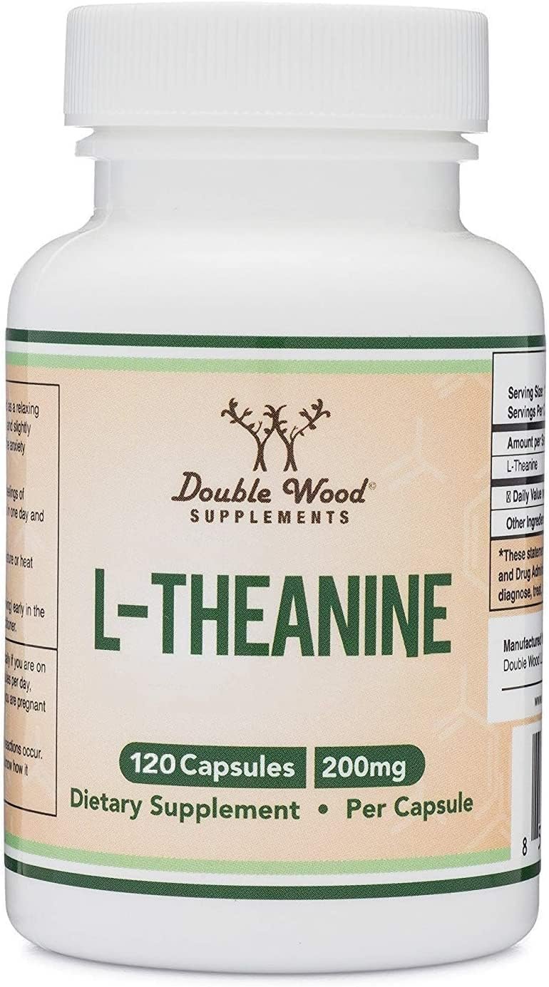 L-Theanine 200mg, Calm Focus + Relaxation Without Drowsiness, 120 Capsules