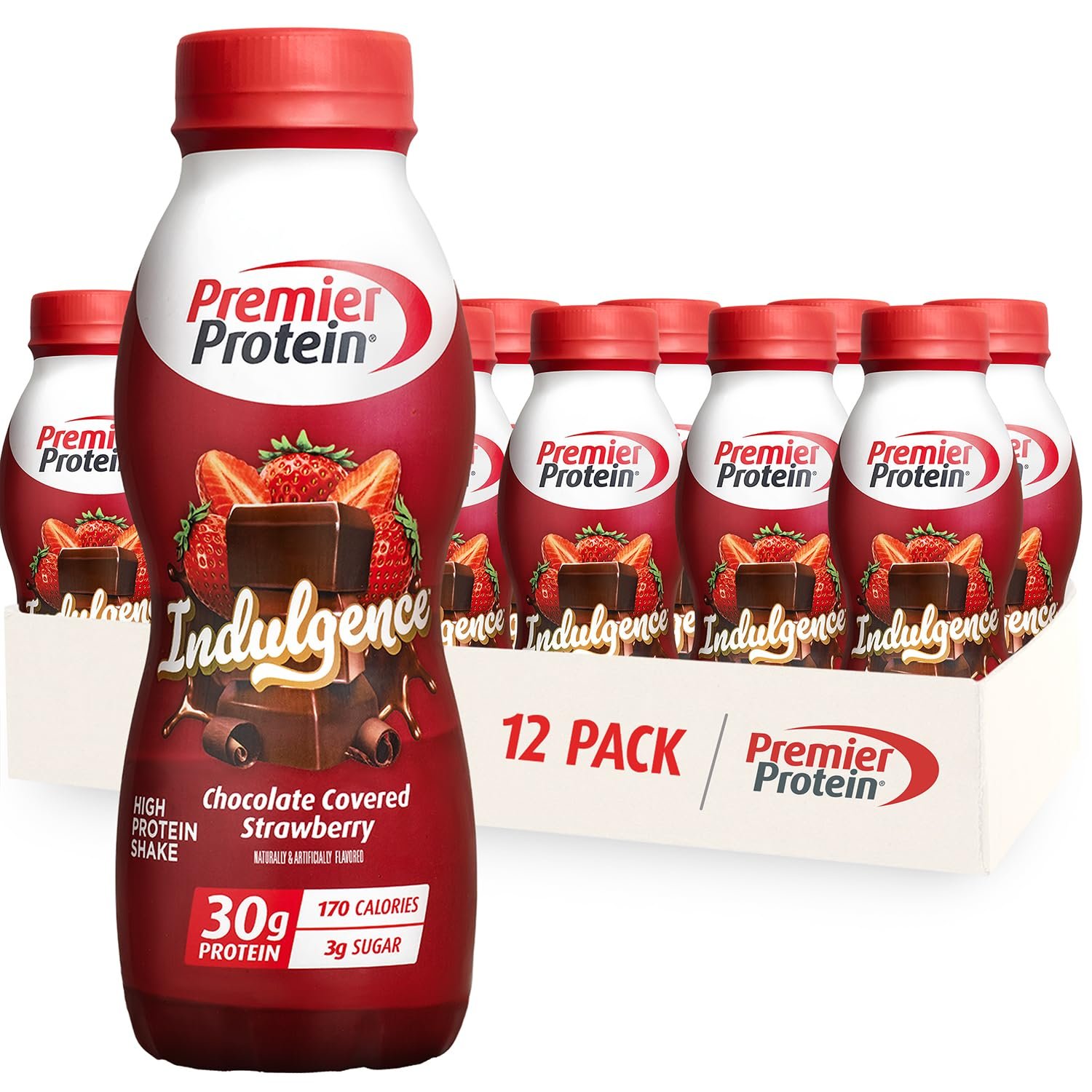 Premier Protein INDULGENCE 30g Shake, Chocolate Covered Strawberry, 12 Pack