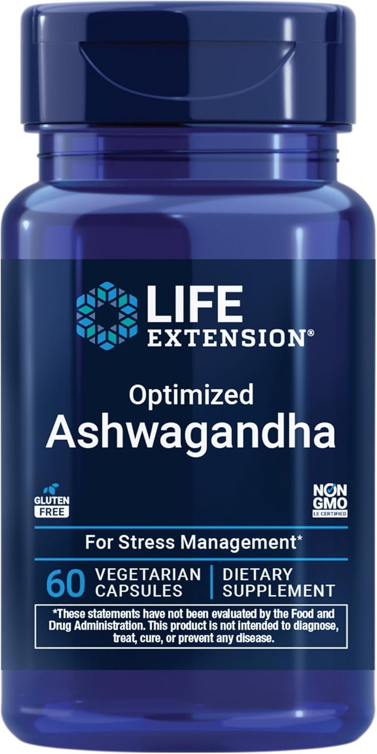 Life Extension Optimized Ashwagandha, Stress Support, 60 Capsules