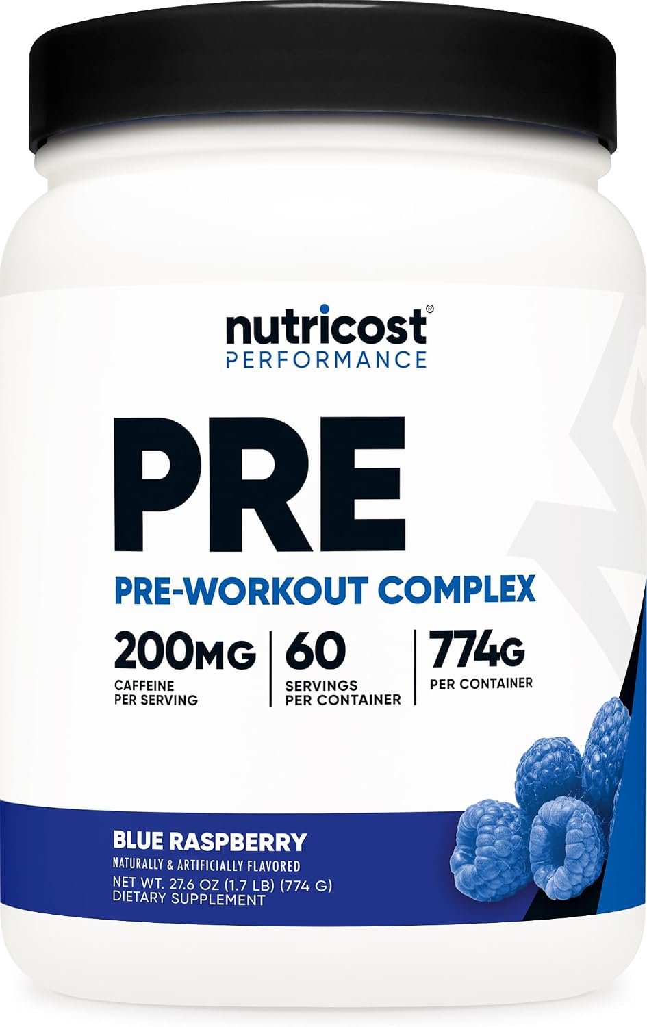 Nutricost Pre-Workout Complex Powder (Blue Raspberry) 60 Servings