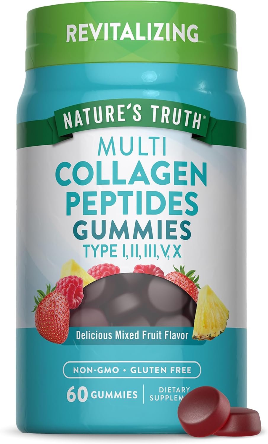 Nature’s Truth Multi Collagen Gummies | Type I, II, III, V, X | 60 Count