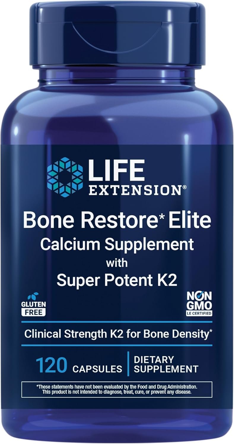Life Extension Bone Restore Elite with Super Potent K2, 120 Capsules