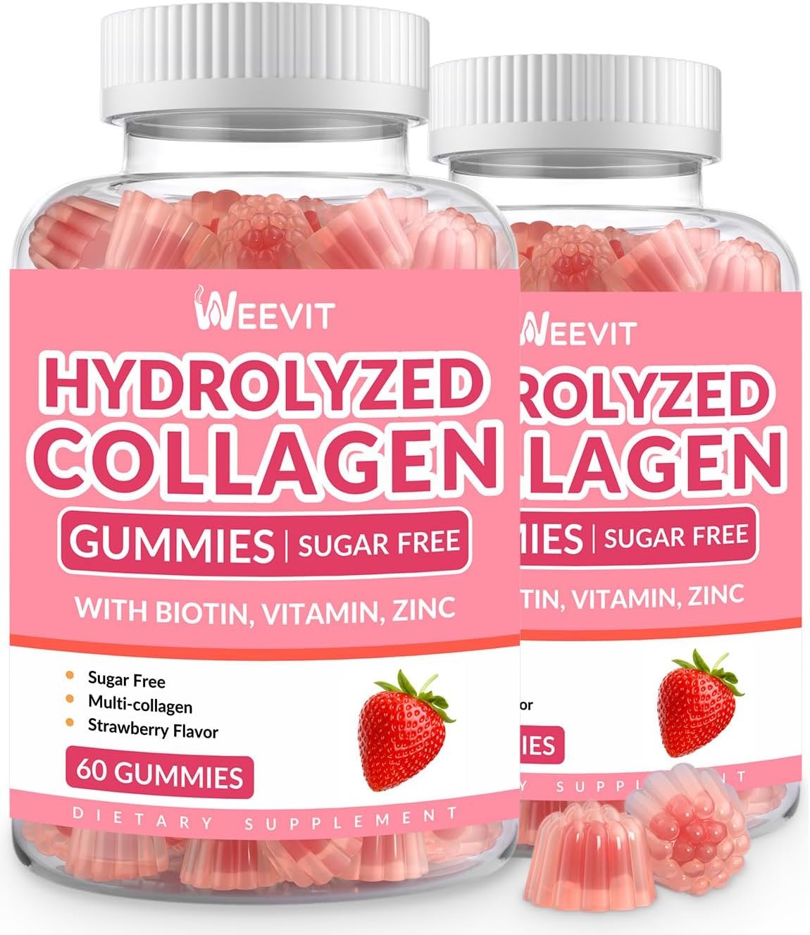 Collagen Gummies, Collagen for Women, Collagen Peptides Type I,II,III,V,X