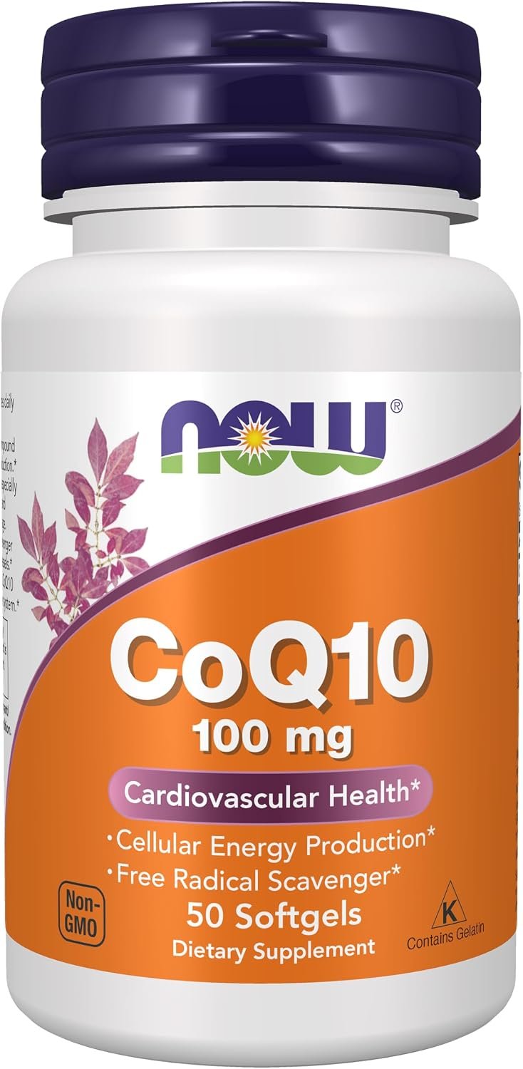 NOW Supplements, CoQ10 100 mg, Pharmaceutical Grade, 50 Softgels