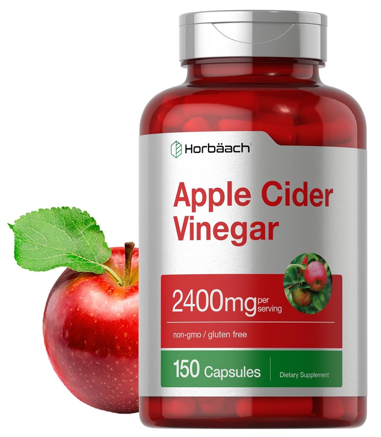 Horbäach Apple Cider Vinegar Capsules | 2400mg | 150 Count