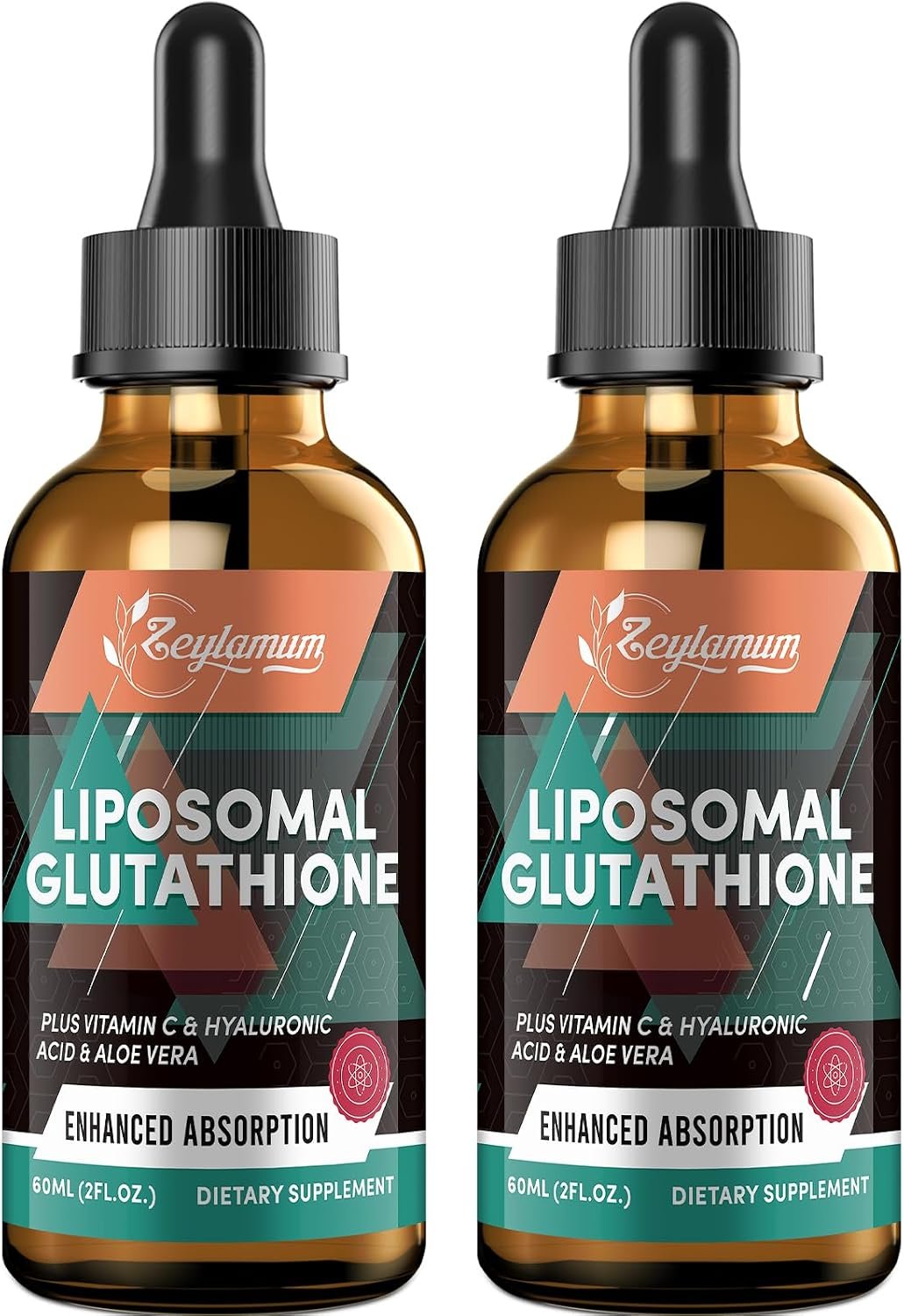 Zeylamum 2000MG Liposomal Glutathione Liquid Drops Enhanced Absorption Glutathione Supplement with Vitamin C Hyaluronic Acid L-Glutathione Non-GMO Antioxidant for Liver Detox Immune System 4.05 OZ
