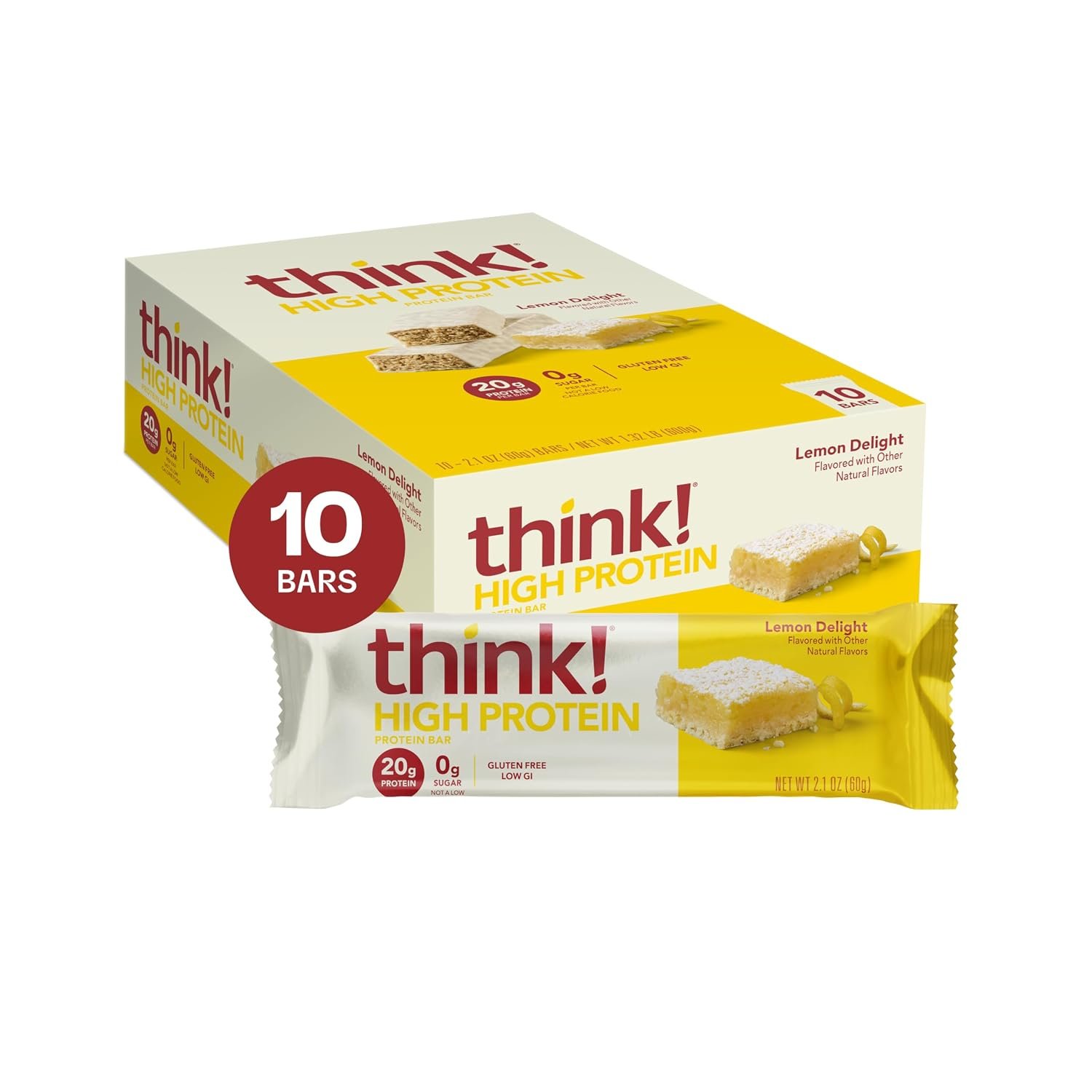 think! High Protein Bar, Lemon Delight, 10 Count
