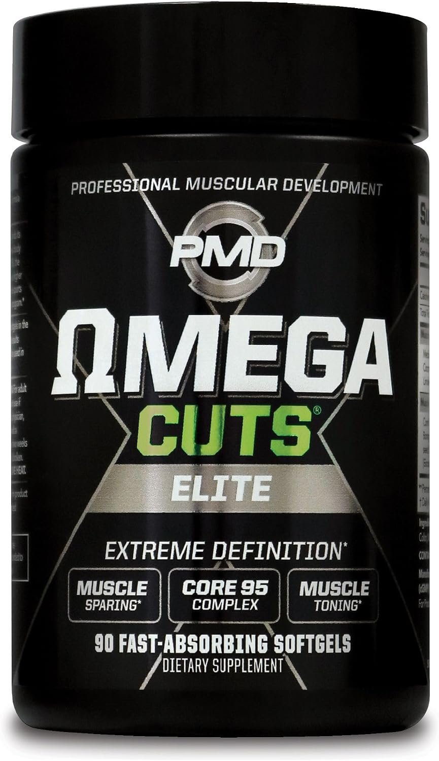 PMD Sports Omega Cuts Elite Fat Loss-Muscle Defining Formula – 90 Softgels