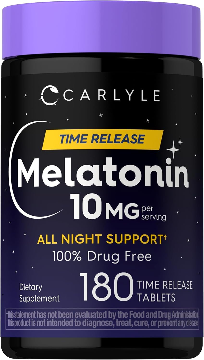 Carlyle Melatonin 10mg | 180 Time Release Tablets | All Night Support