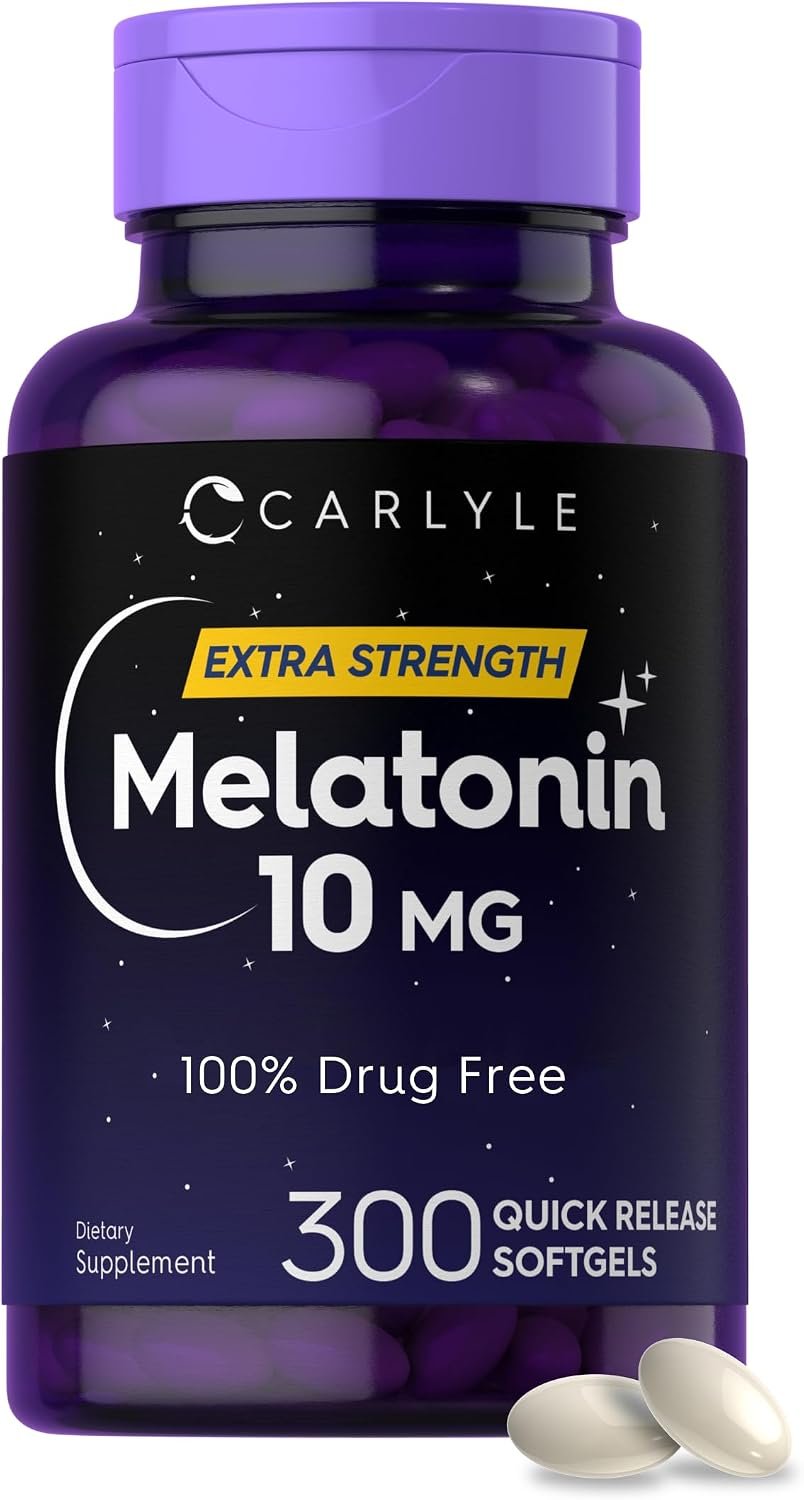 Carlyle Melatonin 10mg | 300 Softgels | Extra Strength Support for Adults