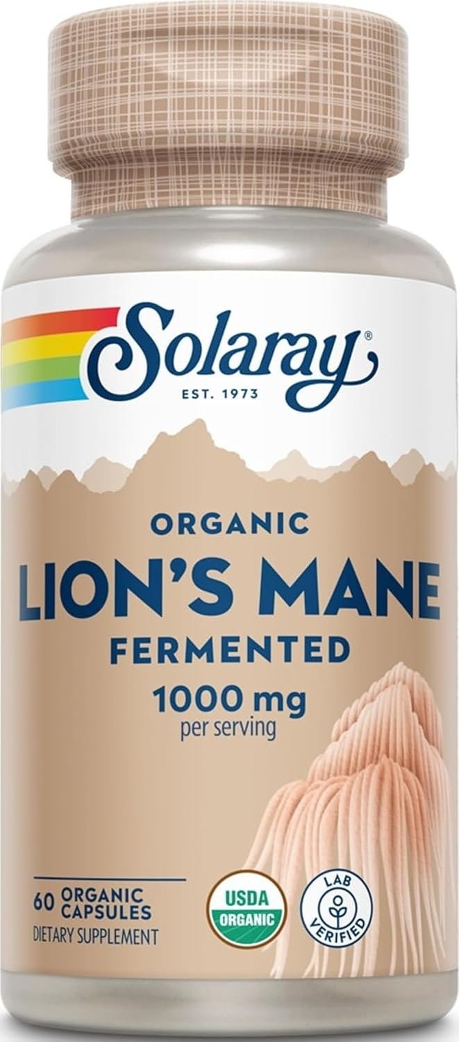 SOLARAY Organic Lion’s Mane, 60 VegCaps