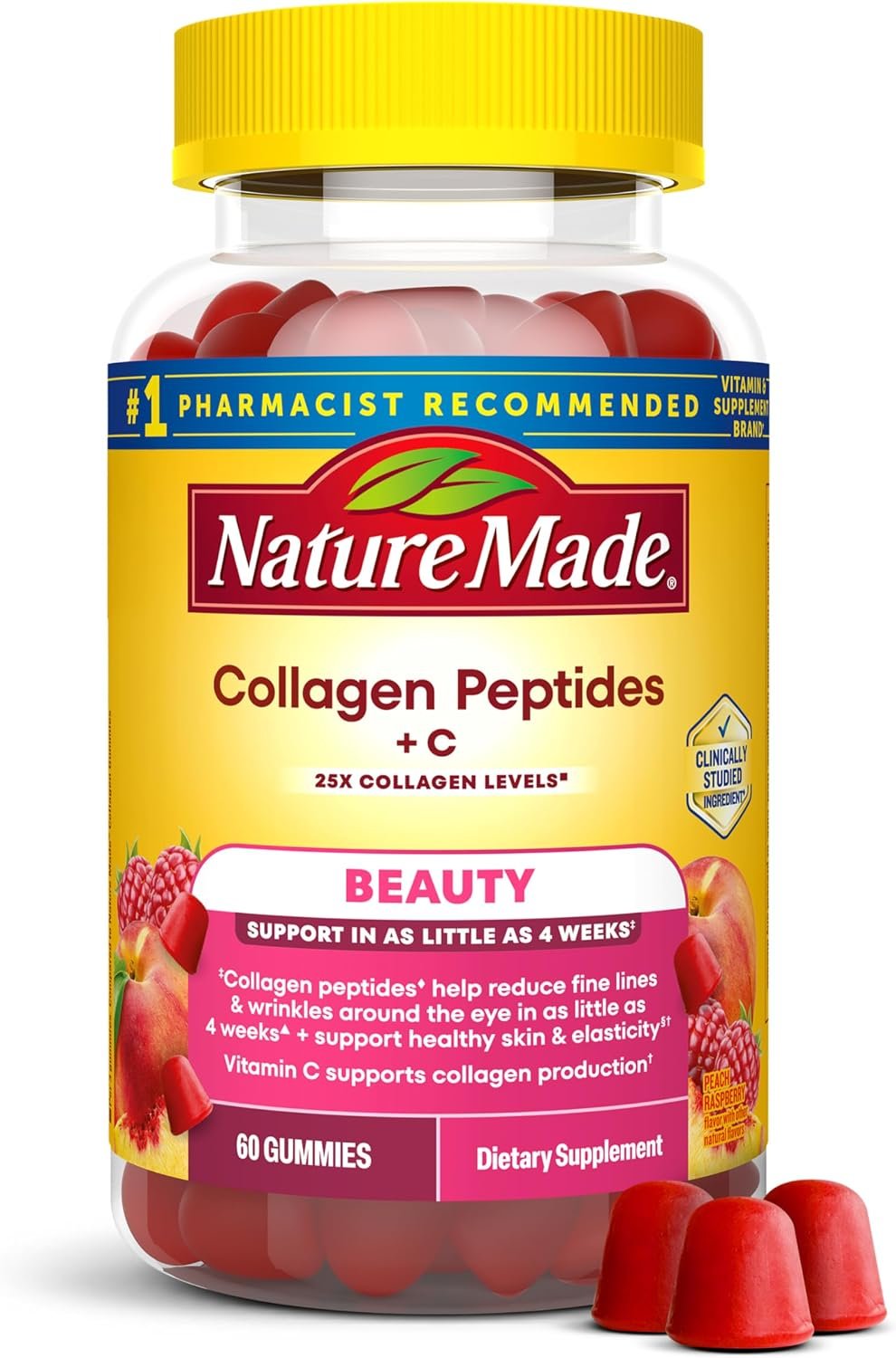 Nature Made Collagen Peptides + Vitamin C Gummies, 60 Gummies