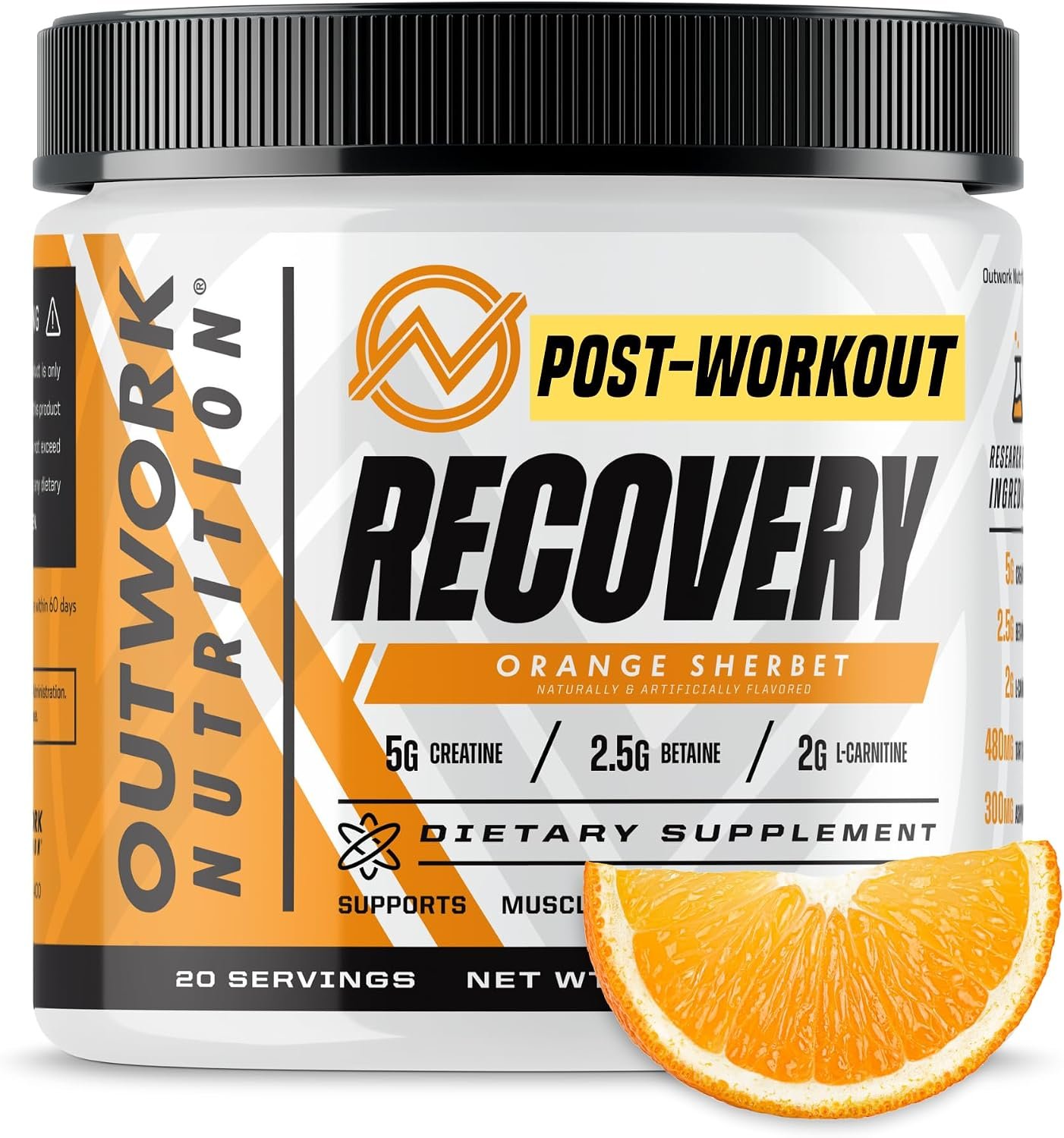 Outwork Nutrition Post Workout Recovery Powder (Orange Sherbet)