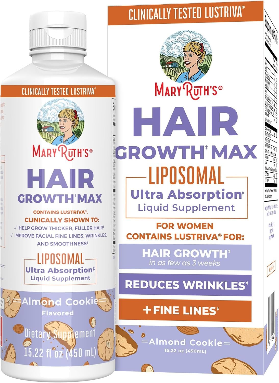 MaryRuth’s Hair Growth Max Liposomal 10000mcg Biotin, Thicker Hair, 15.22oz