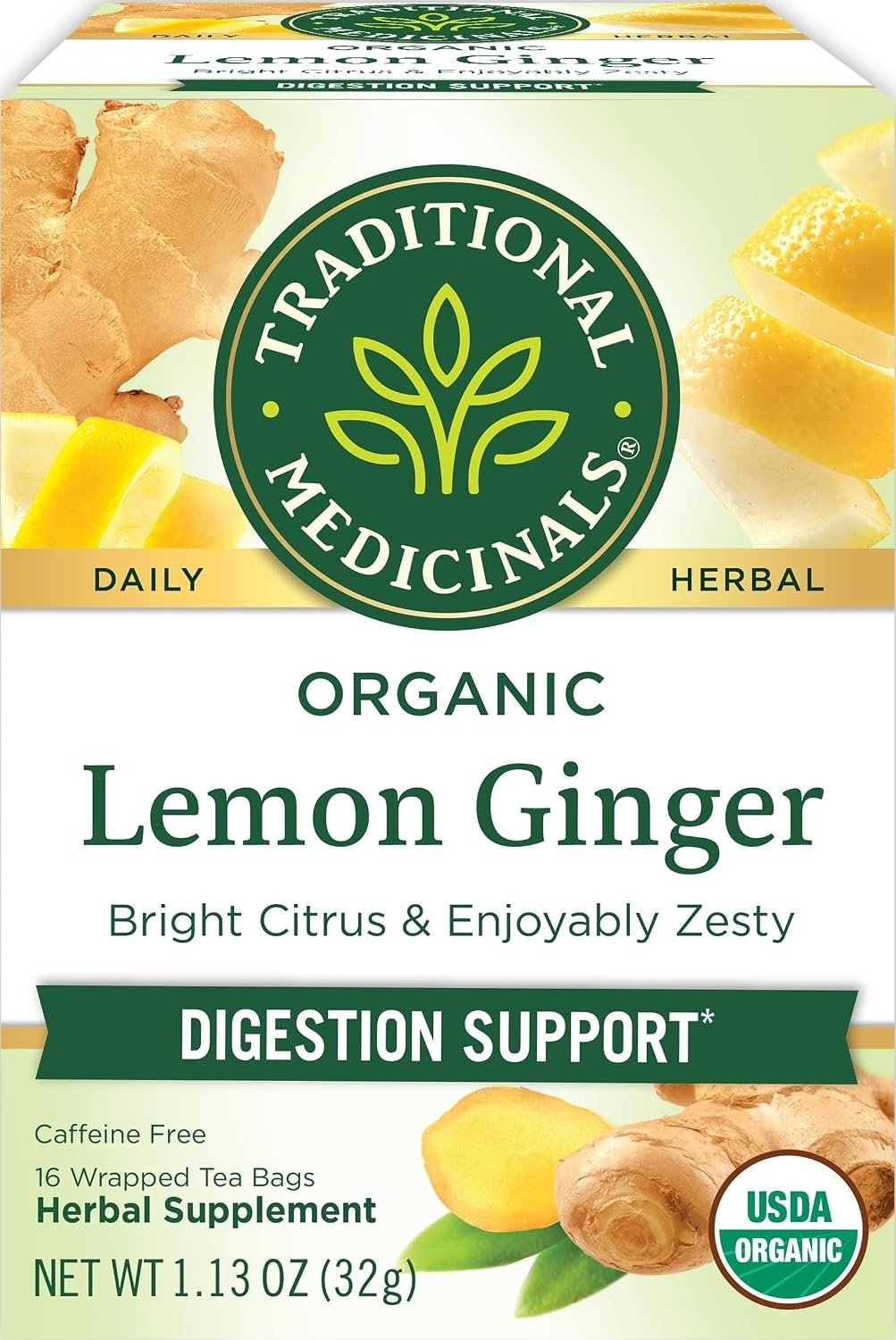 Traditional Medicinals Organic Lemon Ginger, 16 Tea Bags