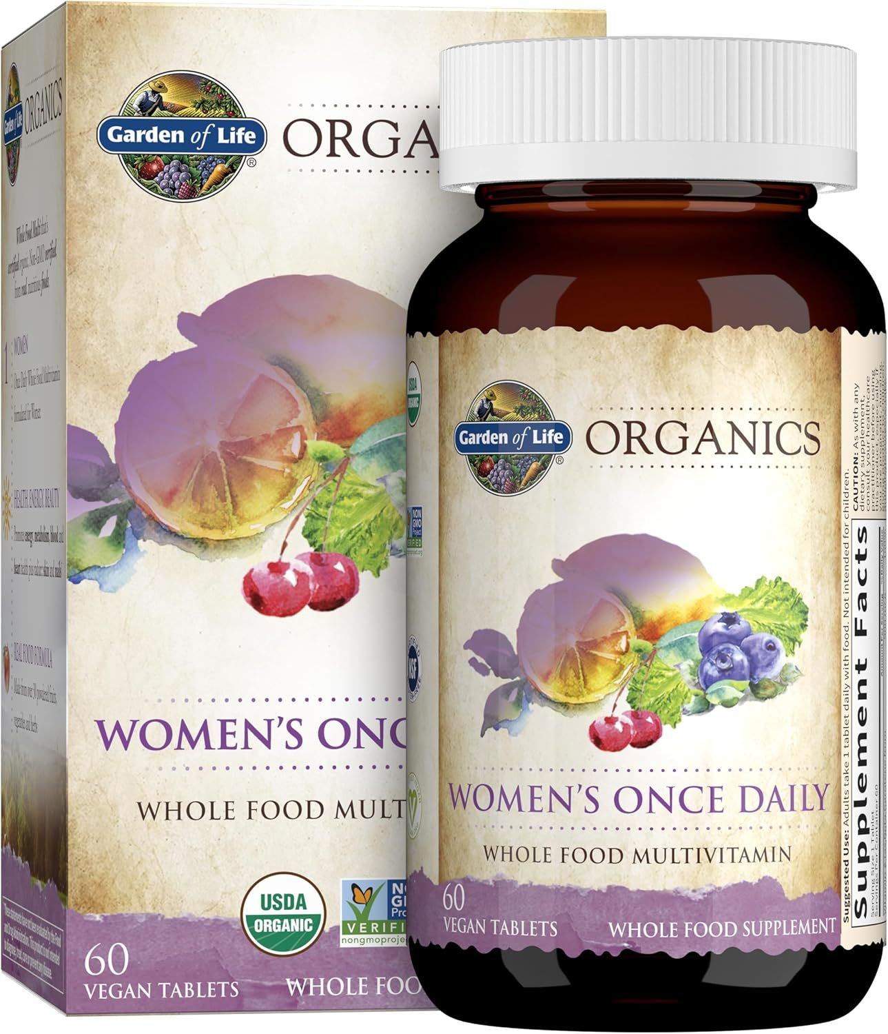 Garden of Life Organics Women’s Once Daily Multivitamin, 60 Tablets