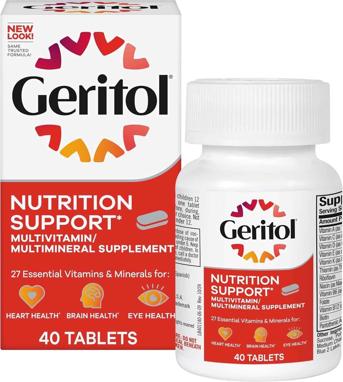 Geritol Multivitamin Supplement, 27 Essential Vitamins & Minerals, 40 Tabs