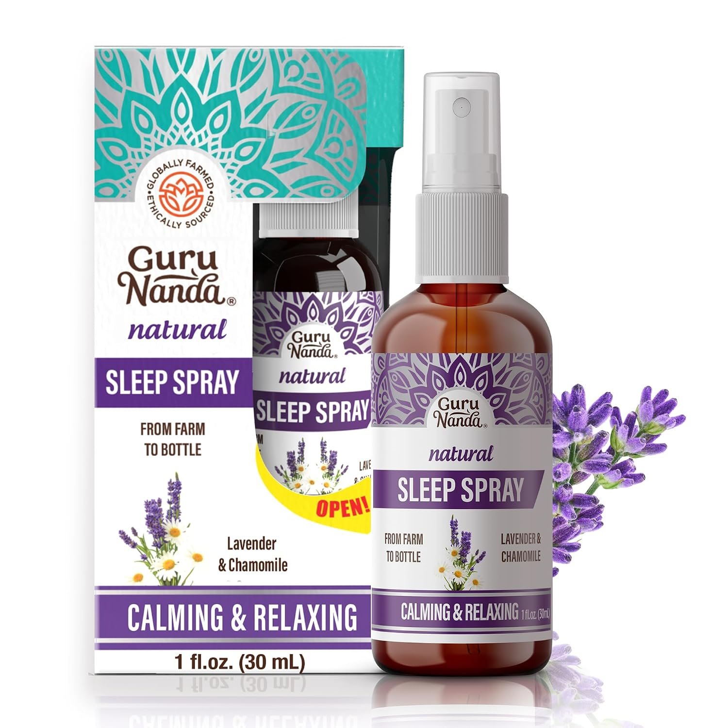 GuruNanda Sleep Essential Oil Spray Mist, Pure & Natural, 1 fl oz
