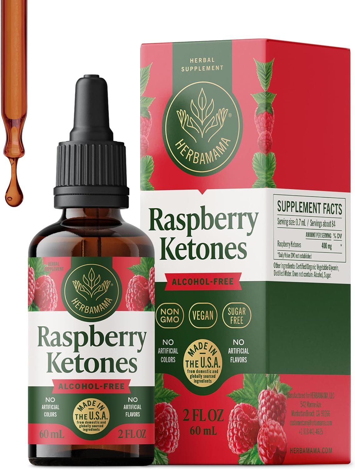 HERBAMAMA Raspberry Ketones Supplements – Metabolic & Energy Support