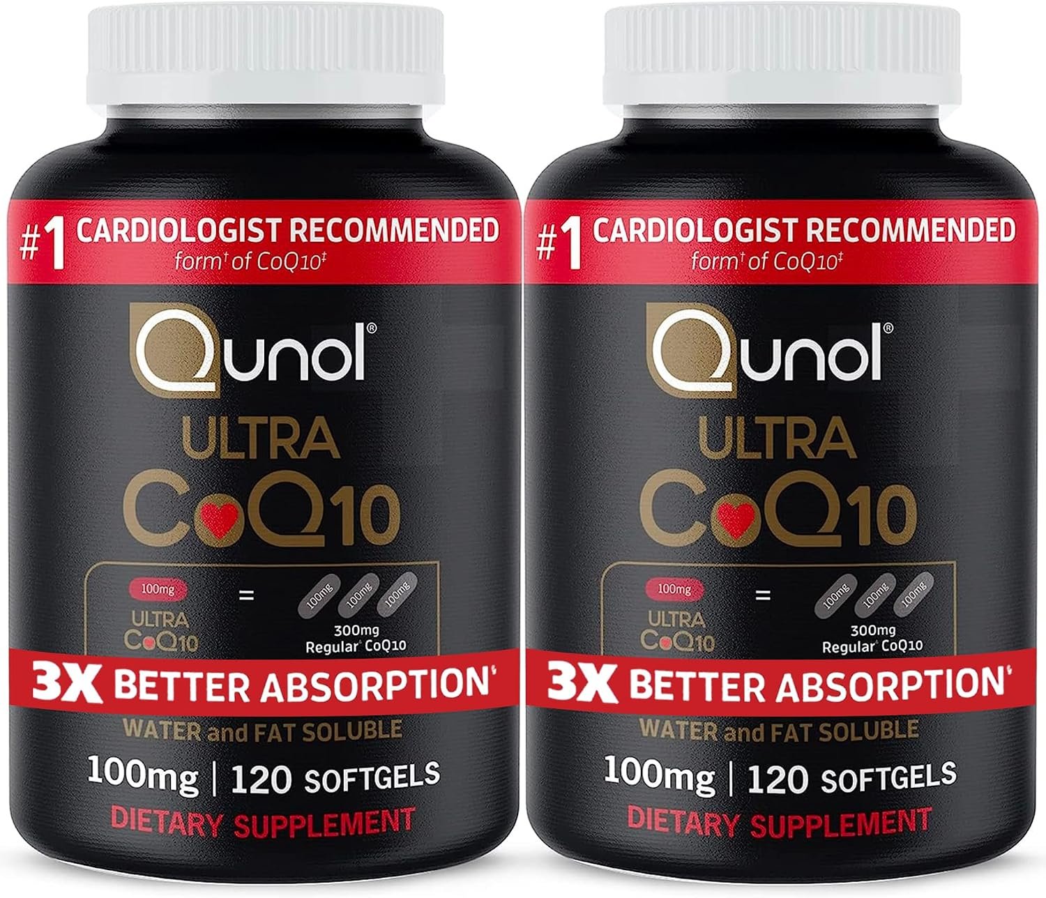 Qunol Ultra CoQ10 100mg, 3X Better Absorption, Antioxidant, 240 Softgels