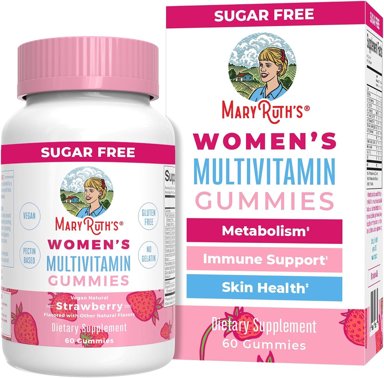 MaryRuth Organics Women’s Immune Support Multivitamin Gummies | Ages 14+ | Skin Health | Gummy Vitamins for Women | Sugar-Free | Vegan | Non-GMO | 60 Count