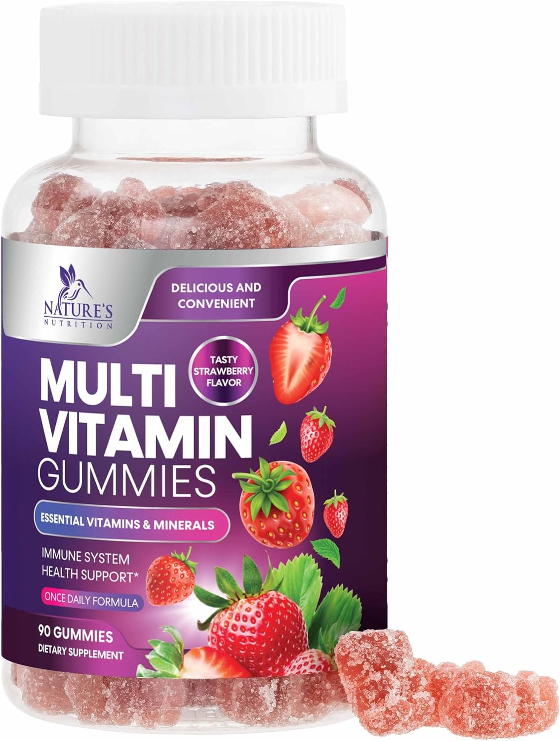 Multivitamin Gummies for Adults – Daily Adult Multivitamins Gummy with Vitamins A, C, D, B12 for Women & Men, Immune Support Gummy Multivitamins Supplement, Adult Multi VIT Vitamin – 90 Gummies