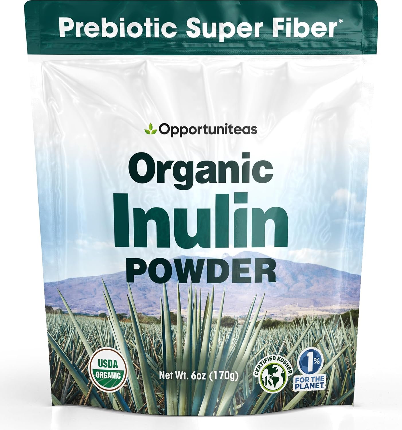 Opportuniteas Opportuniteas Organic Agave Inulin Powder, Unflavored, 6 oz