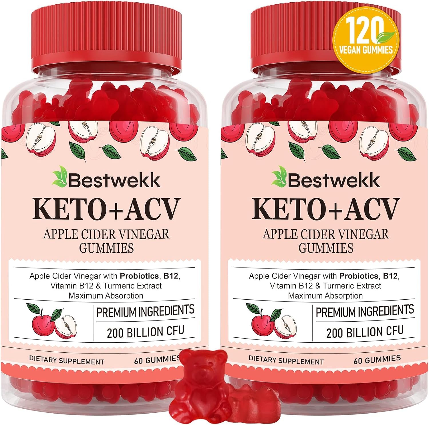 Apple Cider Vinegar Gummies, 120 ACV Gummies – Detox, Digestion, Gut Health