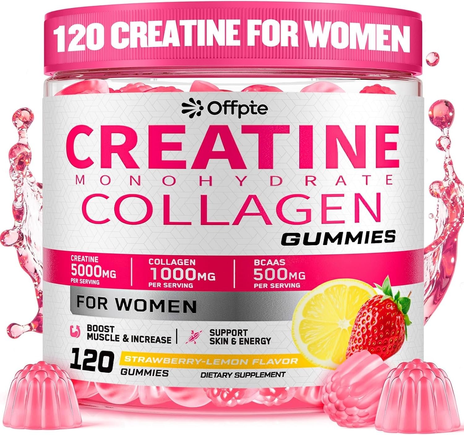 Creatine for Women, 5000mg Complex with Collagen & BCAAs, Vitamin B12