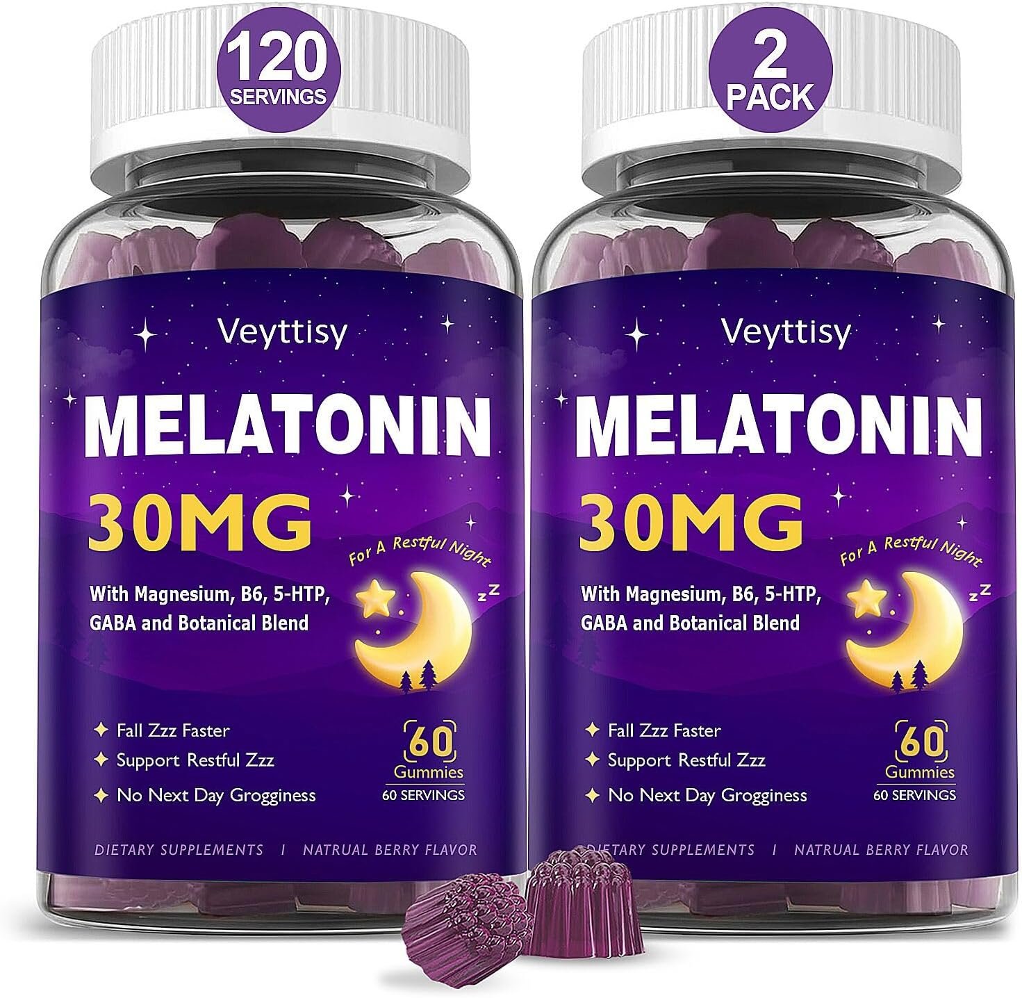 Melatonin 30mg Gummies for Adults – Sugar Free Melatonin Gummies