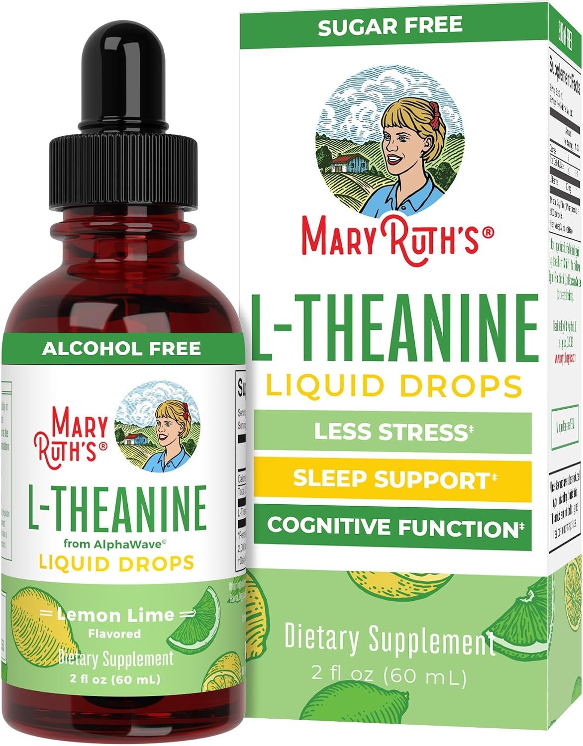 MaryRuth’s L-Theanine Liquid Drops, Lemon Lime, 2 oz