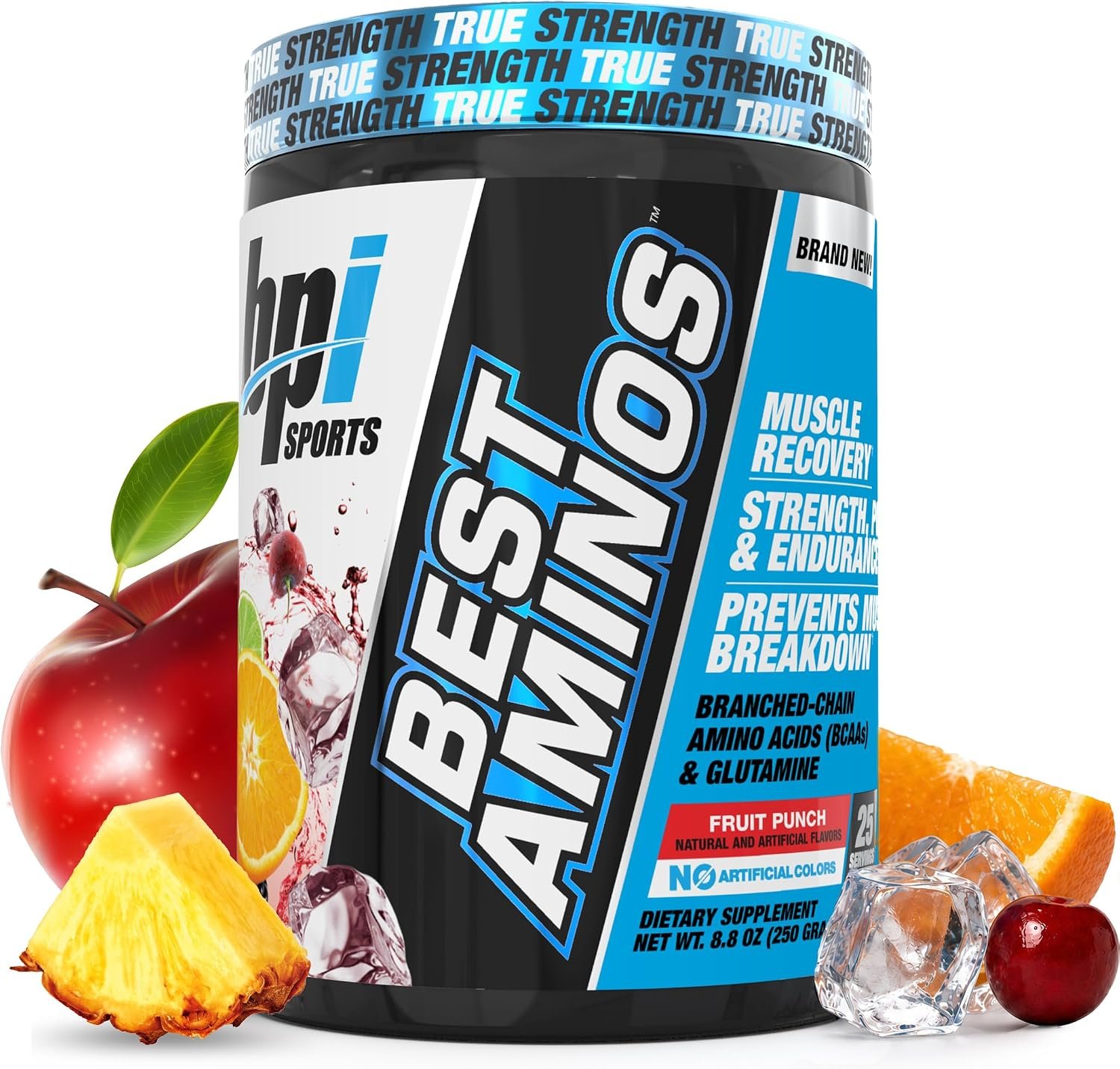 BPI Sports Best Aminos – BCAA Powder Post Workout & Glutamine Recovery Drink with Branched Chain Amino Acids for Hydration & Recovery, for Men & Women – Fruit Punch – 25 Servings