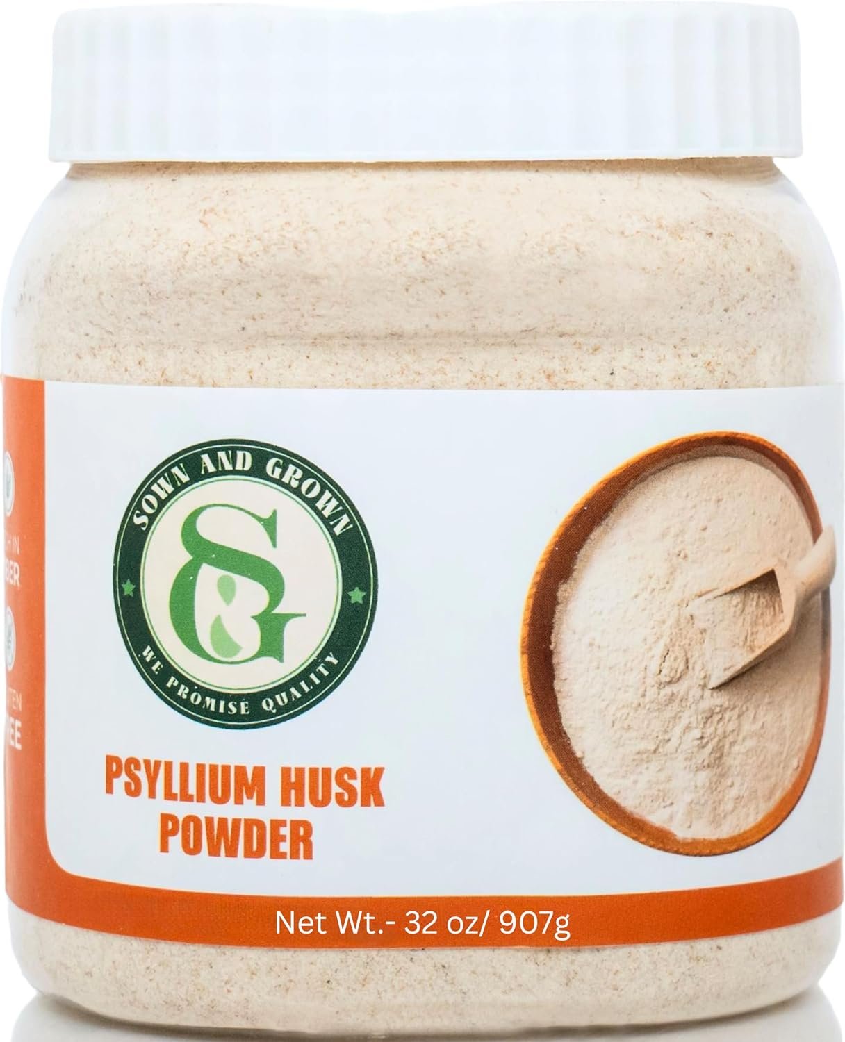 Psyllium Husk Powder- 2lb, 32oz | Easy Mixing Dietary Fiber | Finely Ground Powder | Ideal for Keto Baking | Non-GMO