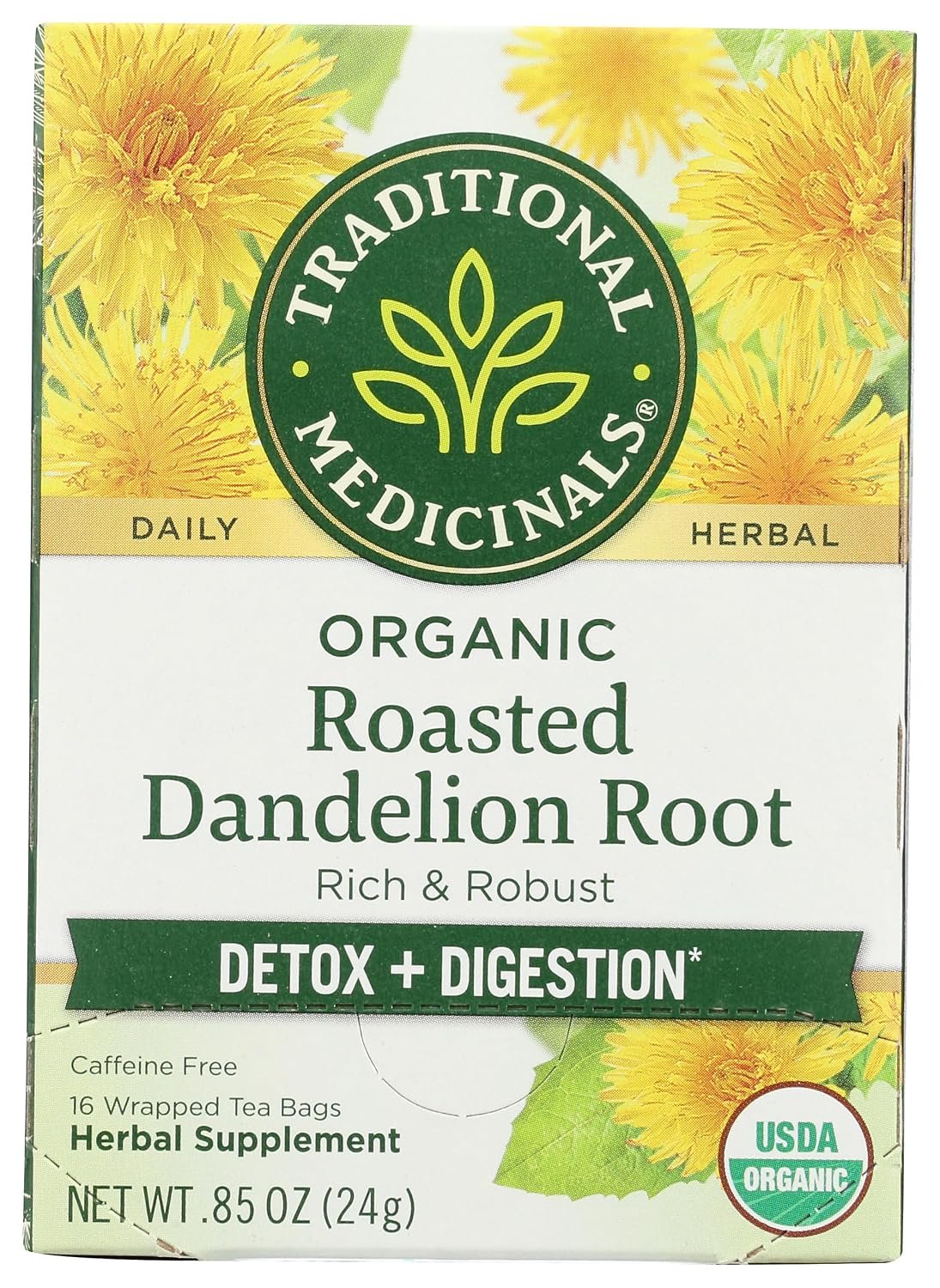 Traditional Medicinals, Tea Roasted Dandelion Root Organic, 16 Count