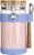 KKC Airtight Glass Protein Powder Canister 40 oz/1200 ml with Scoop, Collagen Peptides & Whey Container with Bamboo Lid & Silicone Base Protector for Home Gym Bar, Moisture-Proof, Light Blue