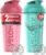 VELOMIX 2 Pack 28oz Protein Shaker Bottle for Protein Mixes, Pink/Turquoise