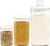 Felli Flip Tite Acrylic Food Storage Container with Lid 6” XL Air Tight Ring Seal Flip Top, Plastic Kitchen Baking Canister for 5 lb Flour Sugar Rice Protein Powder Pantry Organizer (Nest-M, White)