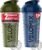 VELOMIX 2 Pack 28oz Protein Shaker Bottle for Protein Mixes, Blue/Green