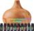 Ultimate Aromatherapy Diffuser & Essential Oil Set – Ultrasonic Top 10 Oils Modern with 4 Timer 7 Ambient Light Settings Therapeutic Grade Lavender