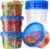 BiuLeon 6 Pack-17oz Freezer Storage Containers, Plastic Food Storage Containers with Twist Top Lids, BPA Free and Reusable Soup Containers with Lid, Microwave and Dishwasher Safe