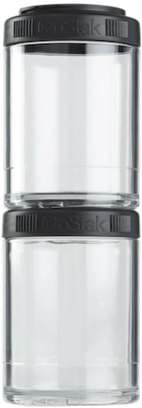 BlenderBottle GoStak Tritan Twist n’ Lock Storage Jars 2 Pack Black
